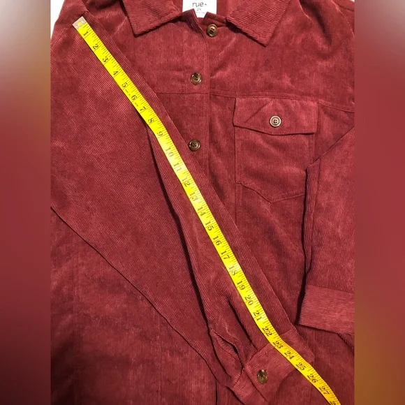 Rue+ burgundy corduroy shacket, 2X - Picture 5 of 10
